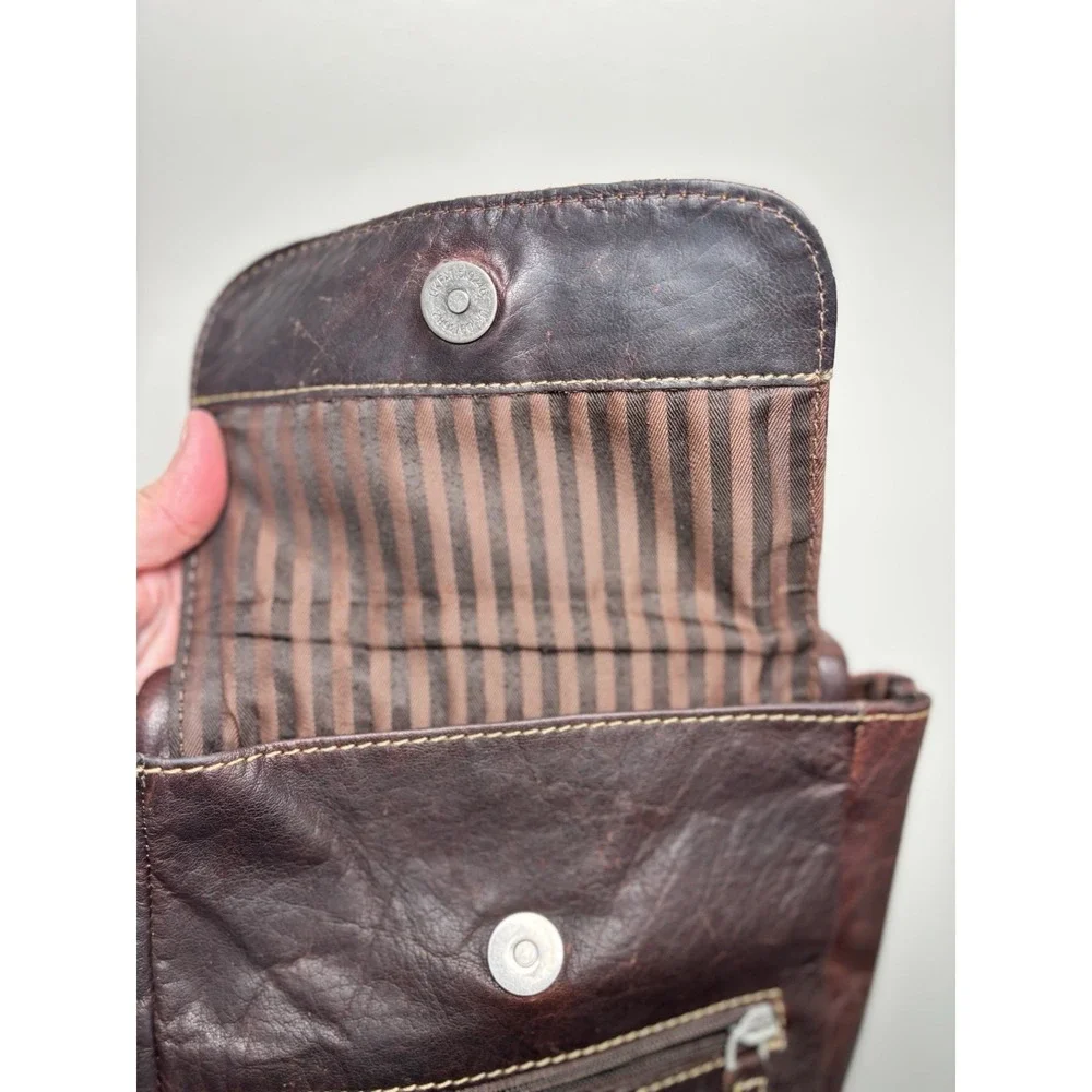 Jack Georges‎ Leather Crossbody Bag Voyager Traveler Messenger Brown Boho